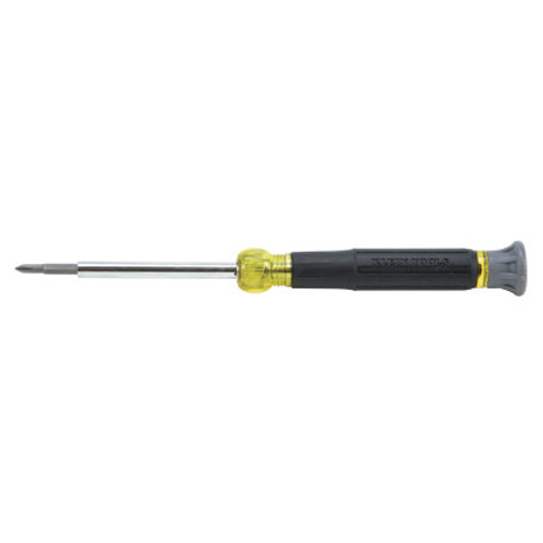 Klein Tools 4-in-1 Electronics Screwdriver, with #0, #00 Phillips; 1/8 in, 3/32 in Tips, 1/EA, #32581