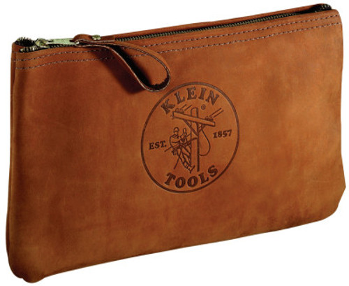 Klein Tools Top-Grain Leather Accessory Bags, 1 Compartment, 12 1/2 in X 7 1/2 in, 1/EA, #5139L