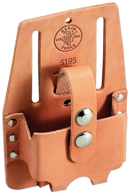 Klein Tools Tape-Rule Holders, 1 Compartment, Tan, Holds Medium Tape Rule, Leather, 1/EA, #5195