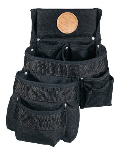 Klein Tools PowerLine Tool Pouches, 9 Compartments, Black, Cordura Fabric, 1/EA, #5700