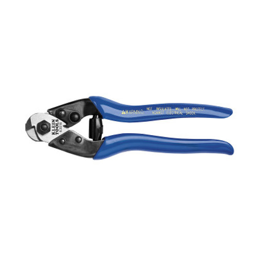 Klein Tools Heavy-Duty Cable Shears, Steel, 7 1/2 in, Blue, 1/EA, #63016