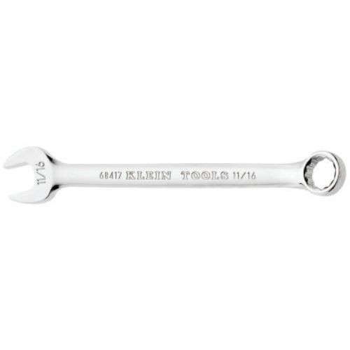 Klein Tools 12-Point Combination Wrenches, 11/16 in Opening, 8-25/32 in, 1/EA, #68417