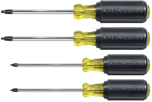 Klein Tools SCREWDRIVER SET- 4PC. CUSHION-GRIP SQUARE-RECESS, 1/SET, #85664