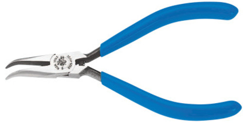 Klein Tools Midget Curved Chain-Nose Pliers, Alloy Steel, 4 3/4 in, 6/EA, #D320412C
