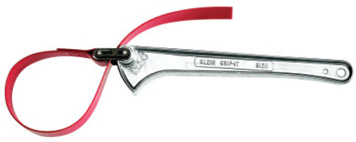Klein Tools Grip-It Strap Filter Wrench, 1 1/2 in - 5 in Opening, 12 in Handle, 1/EA, #S12H
