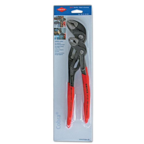 Knipex Cobra Water Pump Pliers Set, 7 in and 10 in Lengths, Hex Jaw, 1/EA, #003120V01