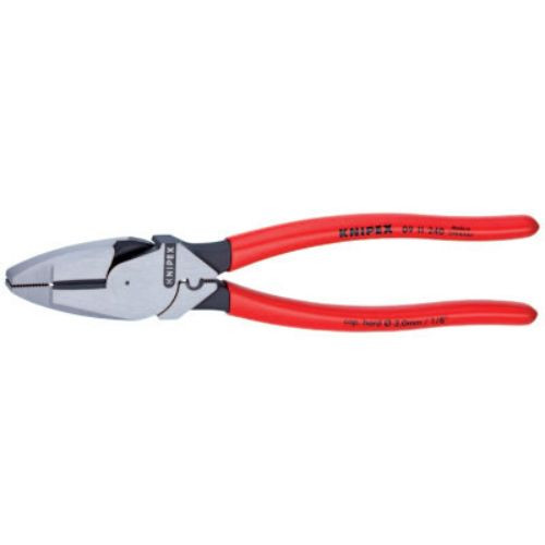 Knipex New England Linesman Pliers, 9 1/2 in Length, Plastic Coated Handle, 6/EA, #0911240SBA