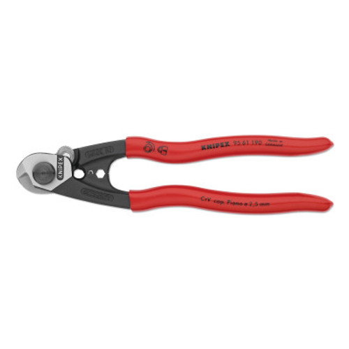 Knipex Knipex Wire Rope Cutters, 7 1/2 in, Shear Cut; Precise Crimping, 1/EA, #9561190