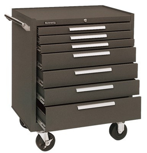 Kennedy Industrial Series Roller Cabinets, 29 x 20 x 35 in, 7 Drawers, Brown, w/Slide, 1/EA, #297XB