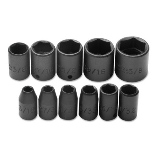 Stanley Products Torqueplus 11 Piece Impact Socket Sets, 1/4 in, 6 Point, 1/SET, #J69106
