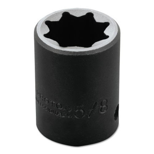 Stanley Products Torqueplus Impact Sockets, 1/2 in Drive, 5/8 in Opening, 8 Points, 1/EA, #J7420S