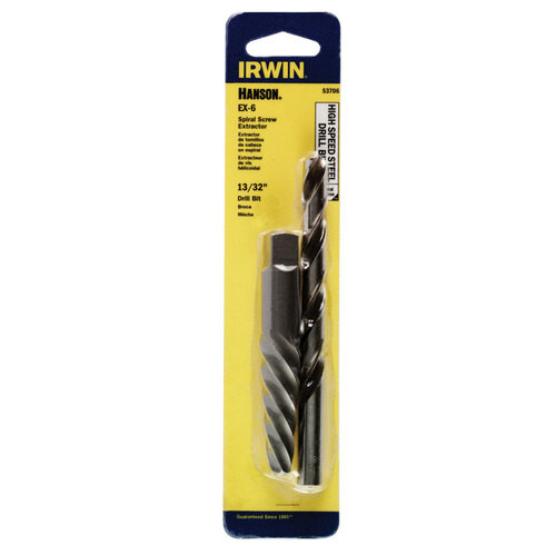 Irwin Hanson® Spiral Extractor (EX-6) & Drill Bit, (13/32"), 537 Series, Combo Packs, #IR-53706 (3/Pkg)