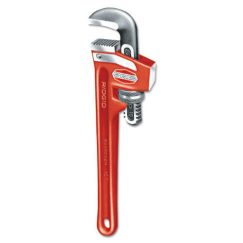 Ridgid Tool Company Cast Iron Pipe Wrenches, Alloy Steel Jaw, 10 in, 1/EA, #31395