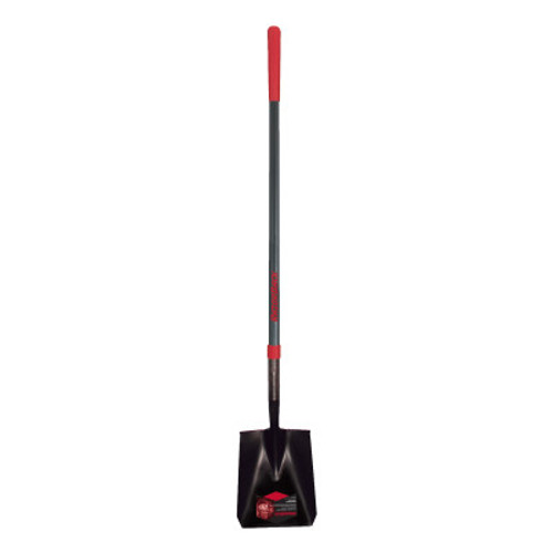 The AMES Companies, Inc. Square Point Transfer Shovel, 12 in L x 9.5 in W Open-Back/Forward Turn Step Blade, 48 in L Fiberglass Handle, 1/EA, #44000