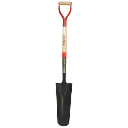 The AMES Companies, Inc. Drain & Post Spades, 14 X 4 3/4 Round Blade, 29 in White Ash Steel D-Grip Handle, 1/EA, #47202