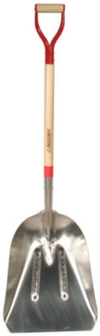 The AMES Companies, Inc. Aluminum Scoops, 19.75 x 15.25 Blade, 36 in White Ash Steel D-Grip, 1/EA, #53173