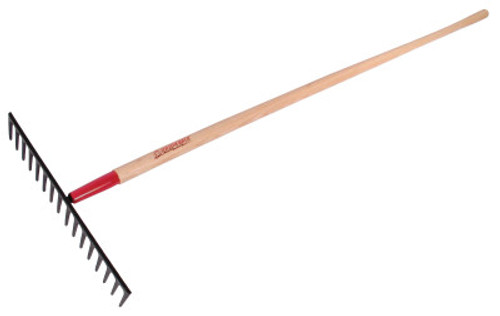 The AMES Companies, Inc. Level Rake for Gravel, 18.5 in W, Forged Steel, 66 in American Hardwood Handle, 1/EA, #63122