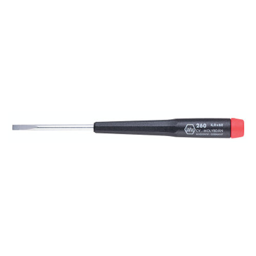 Wiha Tools Slotted Precision Screwdrivers, 0.039 in, 4.72 in Overall L, 1/EA, #26010
