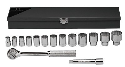 Wright Tool 15 Piece Standard Socket Sets, 1/2 in, 12 Point, 1/SET, #417
