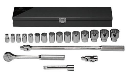 Wright Tool 19 Piece Standard Socket Sets, 1/2 in, 12 Point, 1/SET, #422