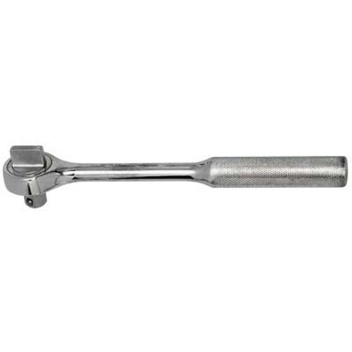 Wright Tool 1/2 in Drive Ratchets, Round,10 1/4 in, Chrome, Knurled Handle, Raised Cap, 1/EA, #4433