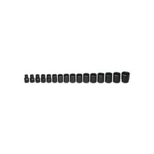 Wright Tool 16 Piece Standard Socket Sets, 1/2 in, 6 Point, 1/SET, #466