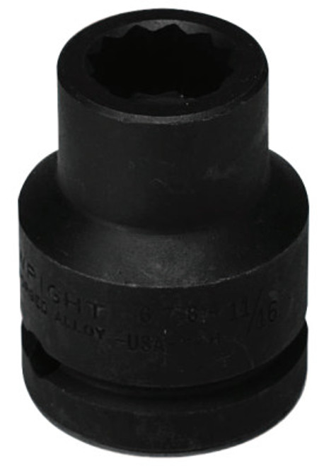 Wright Tool 3/4" Dr. Standard Impact Sockets, 3/4 in Drive, 1 3/8 in, 6 Points, 1/EA, #6844