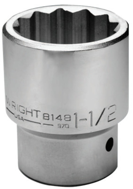 Wright Tool 1" Dr. Standard Sockets, 1 in Drive, 1 11/16 in, 12 Points, 1/EA, #8154