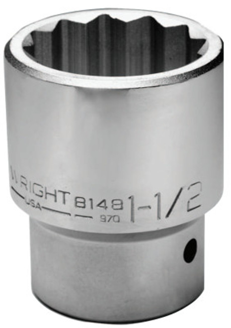 Wright Tool 1" Dr. Standard Sockets, 1 in Drive, 1 3/4 in, 12 Points, 1/EA, #8156