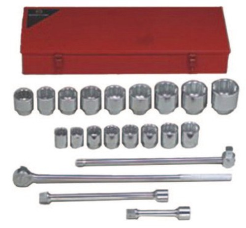 Wright Tool 21 Piece Standard Socket Sets, 1 in, 12 Point, 1/ST, #821