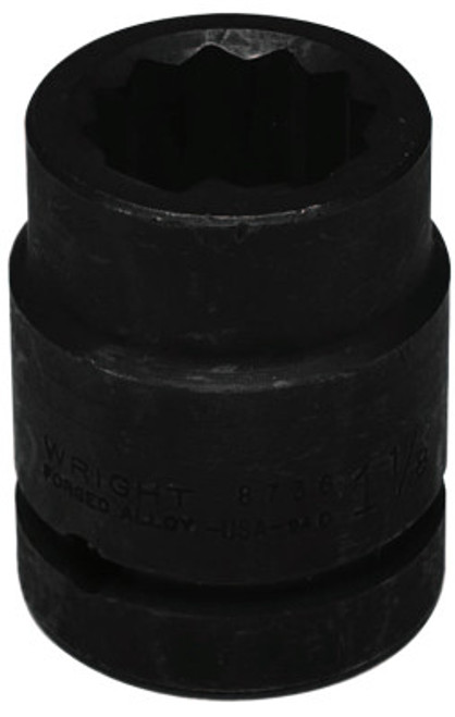 Wright Tool 1" Dr. Standard Impact Sockets, 1 in Drive, 2 1/4 in, 12 Points, 1/EA, #8772