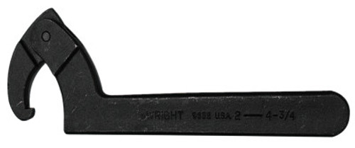 Wright Tool Adjustable Hook Spanner Wrenches, 4 3/4 in Opening, Hook, 11 3/8 in, 1/EA, #9632