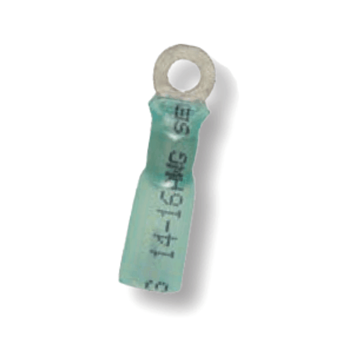 16-14 AWG Heat Shrink - Crimp & Seal #8 Stud Ring Tongue Terminal - Long Neck (100/Pkg.) 16-14 AWG Heat Shrink - Crimp & Seal #8 Stud Ring Tongue Terminal - Long Neck (100/Pkg.)