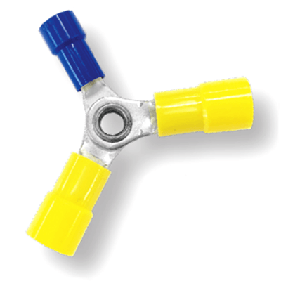 12-10/12-10/16-14 AWG Nylon Insulated w/ Sleeve 3-Way Splice Connectors - 12-10 (2) & 16-14 (1) (1000/Bulk Pkg.)