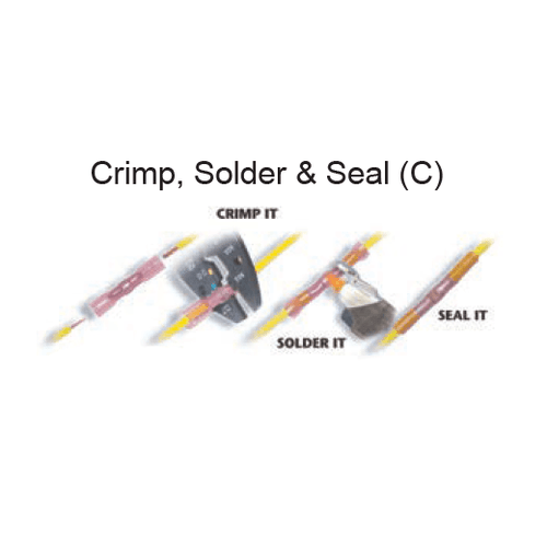 12-10 AWG #10 Stud Size NYAX Heat Shrink Terminal Spade (1000/Bulk Pkg.) 12-10 AWG #10 Stud Size NYAX Heat Shrink Terminal Spade (1000/Bulk Pkg.)