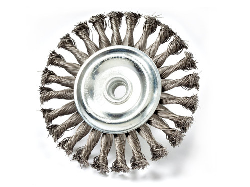 Knot Wire Wheels (Carded For Detail) - 4" x 1/2" x 5/8" - 11 (M10 x 1.25,M10 x 1.5) - Packaging, Stainless Steel, Mercer Abrasives 186520 (Qty. 1) Knot Wire Wheels (Carded For Detail) - 4" x 1/2" x 5/8" - 11 (M10 x 1.25,M10 x 1.5) - Packaging, Stainless Steel, Mercer Abrasives 186520 (Qty. 1)