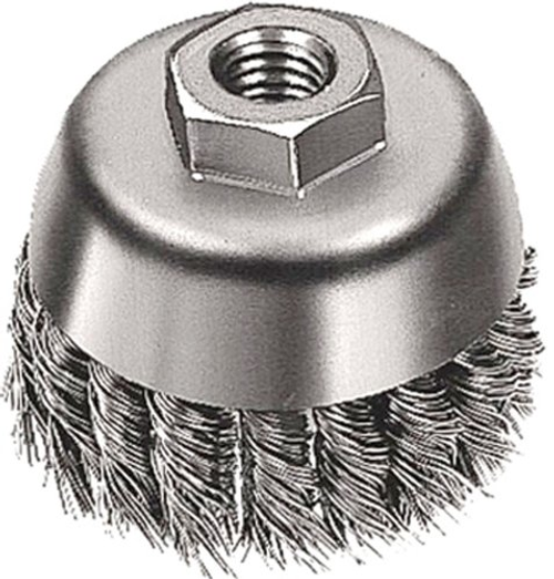 Knot Cup Brushes for Right Angle Grinders - Carbon Steel - 2-3/4" x 5/8"-11 or M14 x 2.0, Mercer Abrasives 189090B (10/Pkg.)