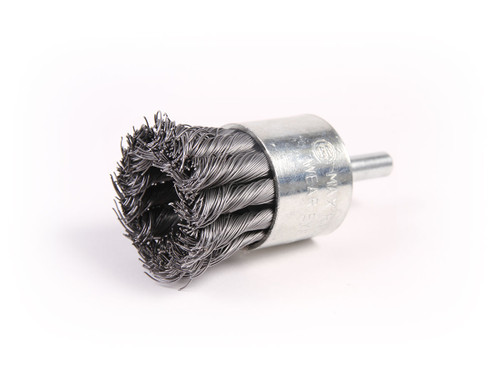 Premium Knot End Brushes for Drills and Die Grinders - 1-1/8" x 1/4" Shank,  Tempered Steel, Mercer Abrasives 181031B (200/Bulk Pkg.)