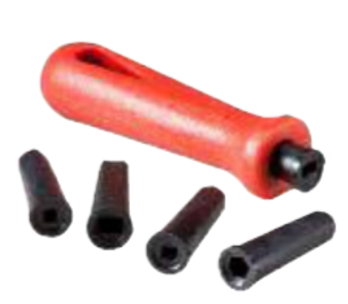 Small Plastic File Handles with inserts - For 6"-8", Mercer Abrasives BFHPSC - Carded For Retail (5/Pkg.)