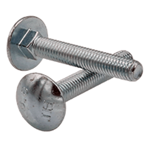 M6-1.00 x 30 mm (Fully Threaded) DIN 603 Metric Carriage Bolts 8.8 Zinc Cr+3 (1800/Bulk Pkg.)