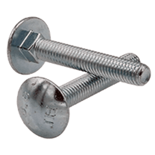 M6-1.00 x 30 mm (Fully Threaded) DIN 603 Metric Carriage Bolts 8.8 Zinc Cr+3 (1800/Bulk Pkg.)
