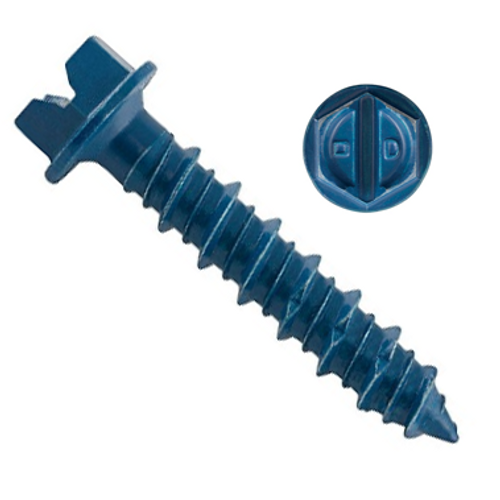 DeWalt Ultracon+ Concrete Screw Anchor 3/16" x 1 1/4": Light/Medium Duty, Hex Washer Head, Blue (5000/Pkg.) #DFM12700B