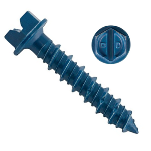 DeWalt Ultracon+ Concrete Screw Anchor 1/4" x 1 1/4": Light/Medium Duty, Hex Washer Head, Blue (100/Pkg.) #DFM12720