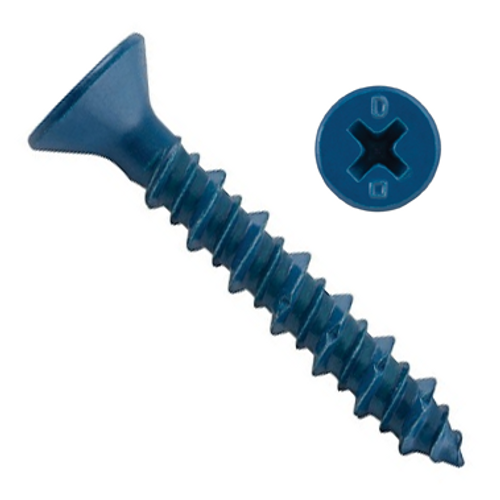 DeWalt Ultracon+ Concrete Screw Anchor 3/16 X 2 3/4: Light/Medium Duty, Phillips Flat Head, Blue (100/Pkg.) #DFM12746