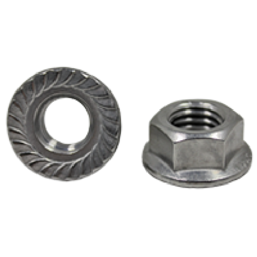 M12-1.75 Hex Flange Lock Nuts Serrated A2 (18-8) Stainless Steel (500/Bulk Pkg.)