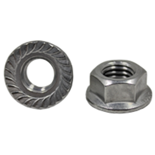 M4-0.70 Hex Flange Lock Nuts Serrated A2 (18-8) Stainless Steel (100/Pkg.)