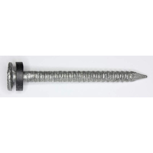 Hot-Dip Galvanized Flat Rubber Washer Nails, 1-1/2", 138 Nails/lb., 50 Lb. Box