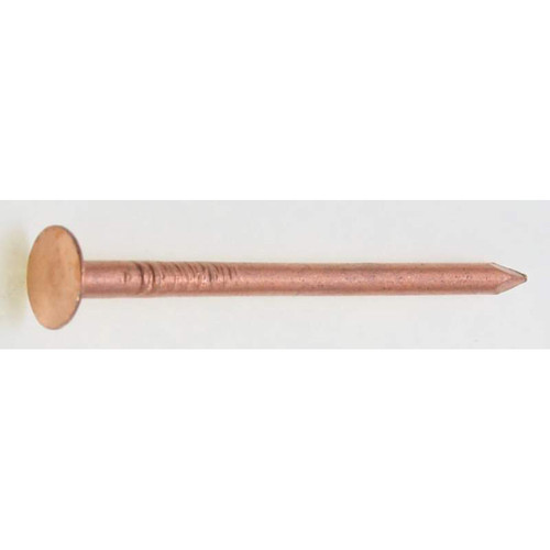 Copper Plain Shank Slating & Flashing Nails, 1-1/4", 158 Nails/lb., 25 Lb. Box