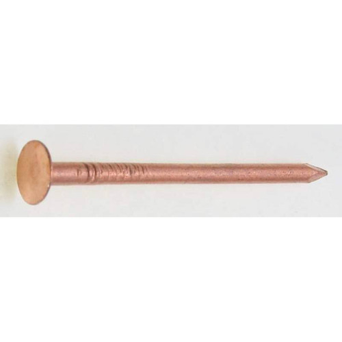 Copper Plain Shank Slating & Flashing Nails, 1-1/4", 158 Nails/lb., 5 Lb. Box, 6 Boxes