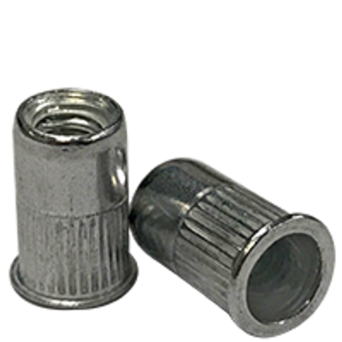 6-32 (.020-.080) Aluminum Small Flange Knurled Body Rivet Nuts (500/Pkg.)